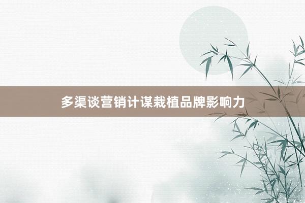 多渠谈营销计谋栽植品牌影响力